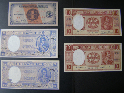 Billetes Chilenos Sin Circular Desde 1937