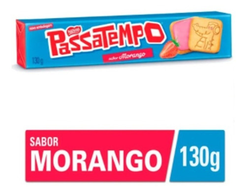 Biscoito Recheado Sabor Morango Passatempo Kit 10 Unid