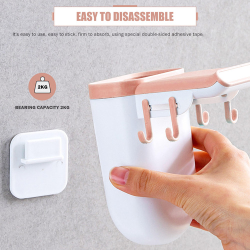Soporte Adhesivo Para Cepillos De Dientes, Montaje En Pared,