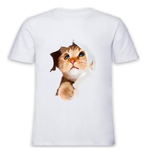 Remera Gatito Efecto 3d - Amor Gatuno - Gatos