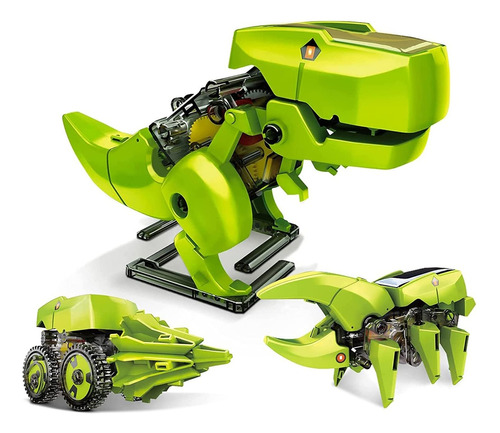Juguete Solar Modelo Dinosaurio Robot Tecnología 3en1 Regalo