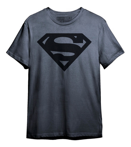 Black  Superman Logo Playera Carbón  Rott Wear