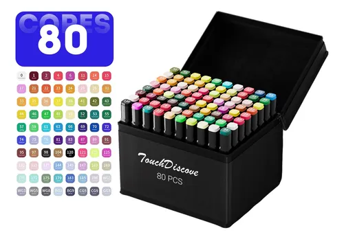 Conjunto Canetas Marcador Canetinha Ponta Dupla 80 Cores Kit