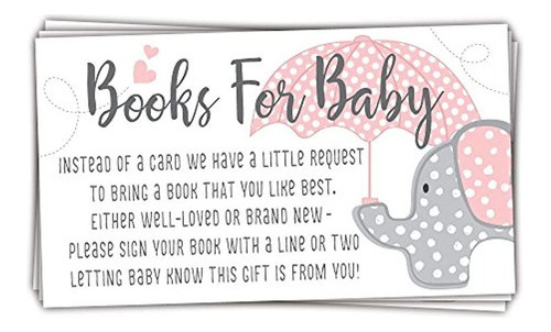 50 De Elefante Rosa Libros Para Baby Shower Peticiones  Tarj