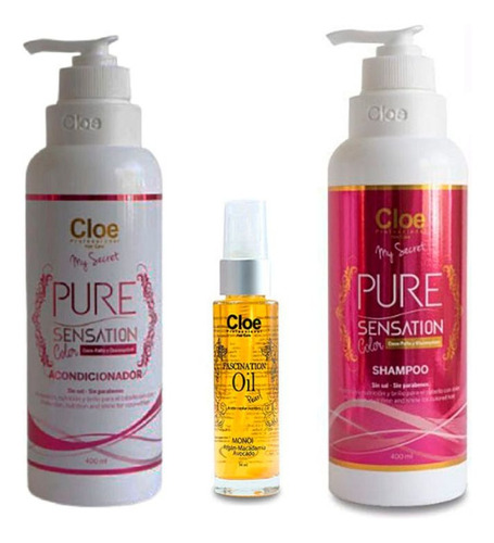 Pack Cloe Shampoo+acondicionador+aceite Capilar Pelo Teñido