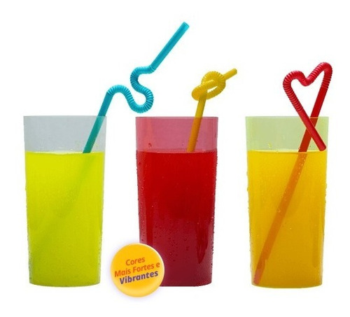 Canudo Canudinho Flexível Dobravel Drink 120  Unidades 31 Cm