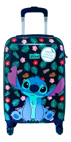 Maleta Disney Stitch 33cm de ancho x 54cm de alto x 20cm de profundidad  color azul diseño stitch