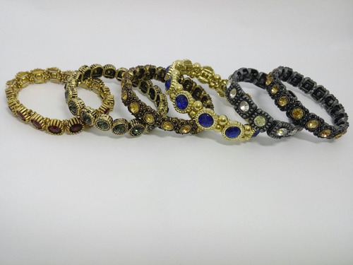 Atacado Kit Bijuterias 30 Pulseiras Com Strass + Brinde
