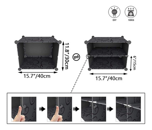 Zapatera Organizador Practiksa Apilable Antipolvo Con Puerta Negro 48 Pares