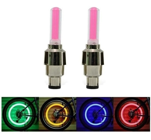 Luz Para Ruedas De Bicicleta Moto Tapa De Valvula Led