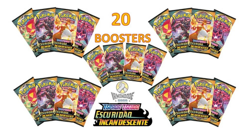 Pokémon 20 Booster Escuridão Incandescente - Ee3