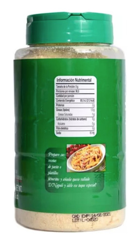 Queso Parmesano Rallado En Polvo 3pzas, 454g C/u D' Napoli