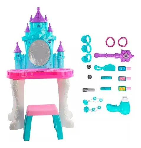 Tocador Juguete Tipo Frozen Castillo Luces/sonido Accesorios