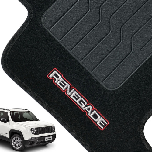 Jogo Tapete Carpete Automotivo Jeep Renegade 2018 Com Logo