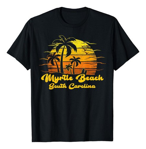 Vintage Retro Palmera Sunset Carolina Del Sur Myrtle Beach C
