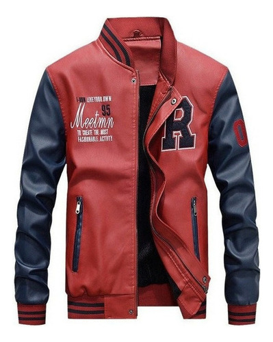 General Chaqueta De Béisbol Para Hombre, De Piel Sintética, Con Crem