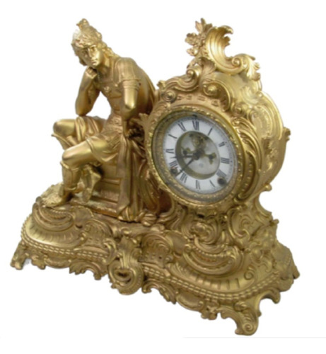 Reloj Escultura Mesa Antiguo Ansonia Siglo Xix 1882 