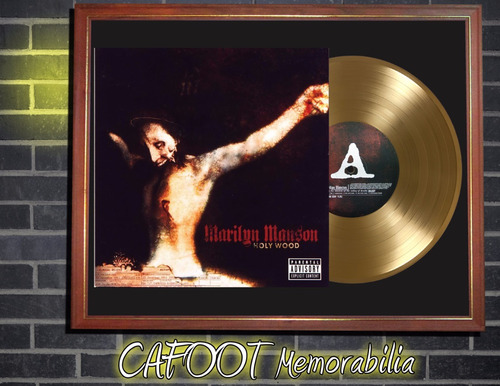 Marilyn Manson Holy Wood Tapa Lp Y Disco Oro Enmarcados