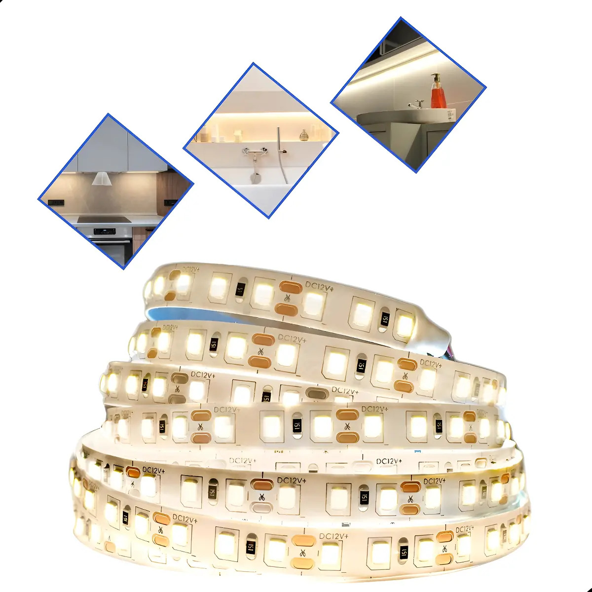 Fita de LED 5m 120LED/m 12V Branco Quente 3000K IP20 Interna