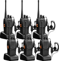 Comprar 6 Radios Baofeng Bf-888s Walkie Talkie Uhf Con Manos Libres Bandas De Frecuencia 400-470mhz Color Negro