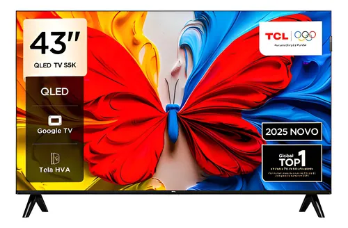 Smart Tv Tcl 43 Polegadas 43s5k Fhd Qled Hdr10 Google Tv