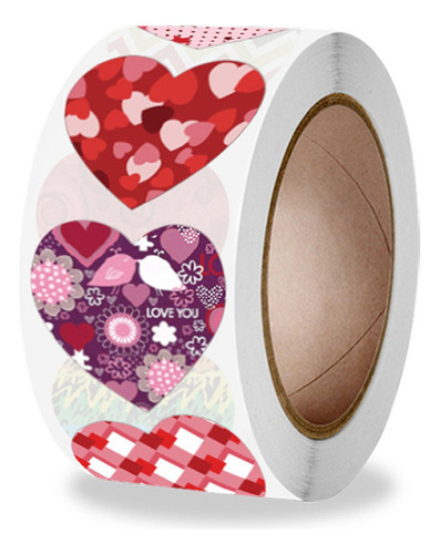 2 Paquete De 2-4 500x Pegatinas De Corazón, Rollo 2 Piezas