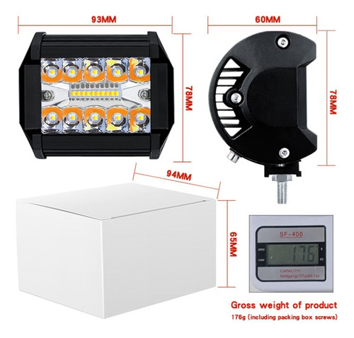 Barra Led Tipo Robot 20led 60w Doble Color 1pcs