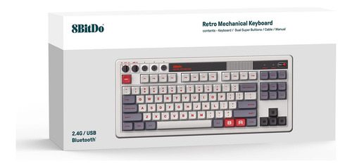 Teclado Mecánico 8bitdo 87 Teclas Bluetooth/2.4g/usb-c - N