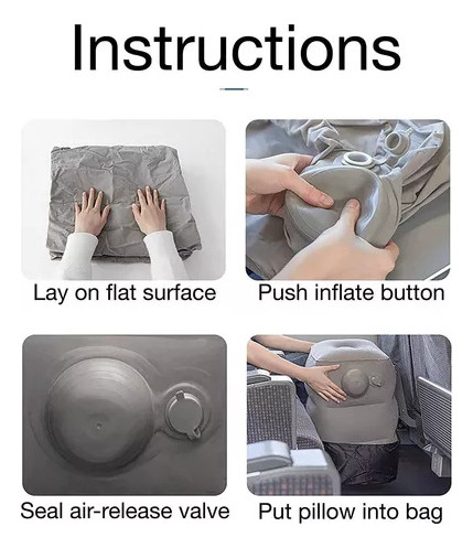 Reposapiés Inflable, Almohada Para Viajar En Avión.