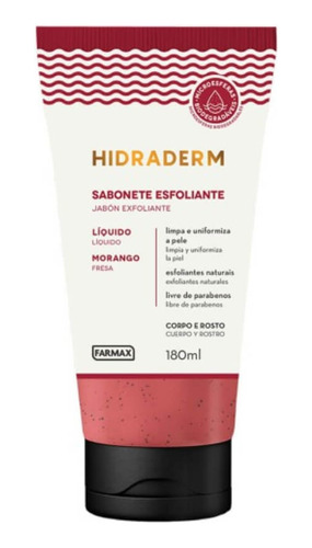 Farmax Hidraderm Sabonete Liquido Esfoliante Morango 180ml