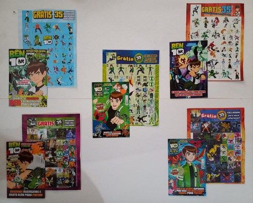 Kit 35 Revistas Ben10 P/ Colorir E Adesivos Lembrancinha 