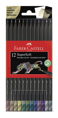 Lápices De Color Supersoft Faber-castell X12 Metálicos