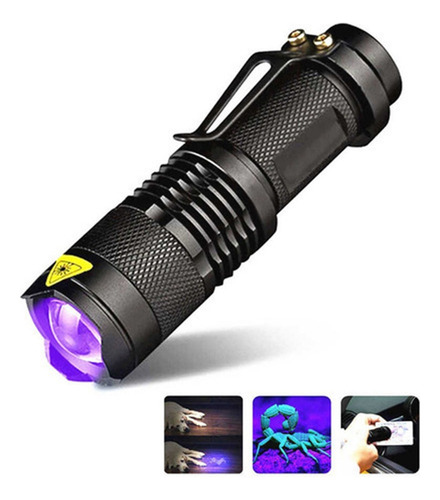. 1 Mini Linterna Ultravioleta De Luz Negra