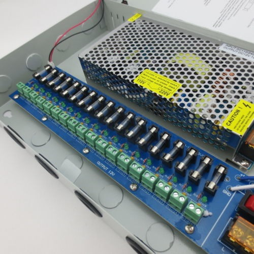 18ch Seguridad Cámara Fuente Caja Dc 12v 10a Distribución De