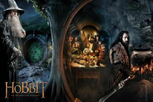 Hobbit Un Viaje Inexperado - Ciencia Ficción Lámina 45x30 Cm