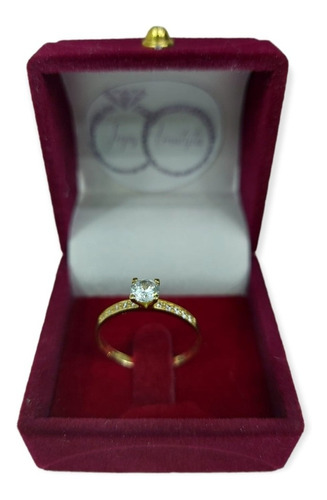 Anillo Solitario Cintillo En Oro 18kilates Cuatro Grifas