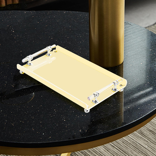 Bandeja Rectangular Para Servir Con Asas, Bandeja Decorativa