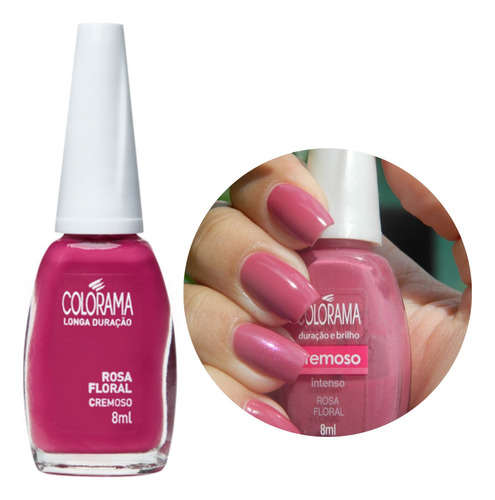 Esmalte Colorama Rosa Floral Cremoso Longa Duração Cor Rosa Escuro