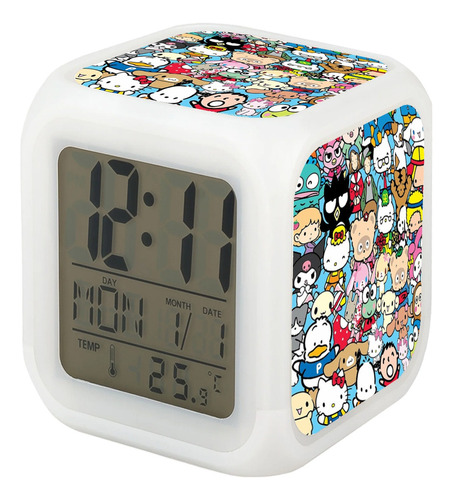 Reloj Hello Kitty Despertador Led Digital Luz Grafimax