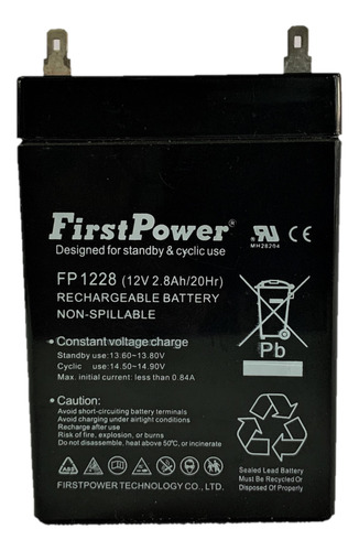 Bateria Seca Recargable 12 V 2.8 Ah Sellada Marca Firstpower