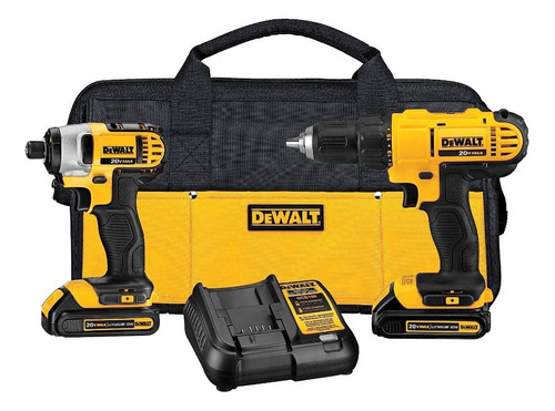 Taladro Inalámbrico Dewalt + Llave De Impac. + 2 Baterías 