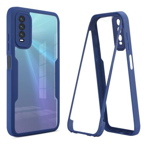 Funda De Teléfono Azul De Cobertura Total Para Vivo Y20