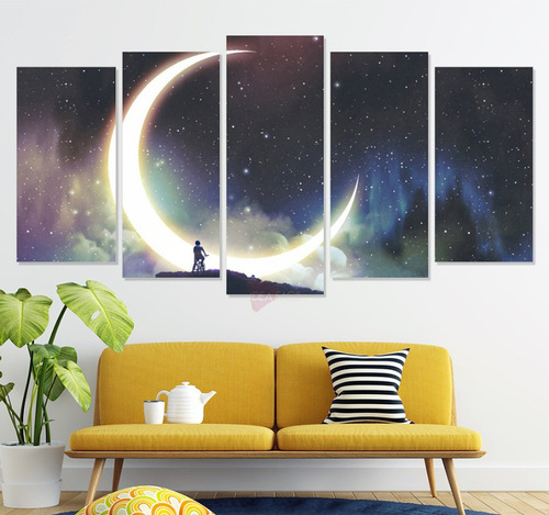 Políptico Luna Cln7 Canvas Grueso 200x105