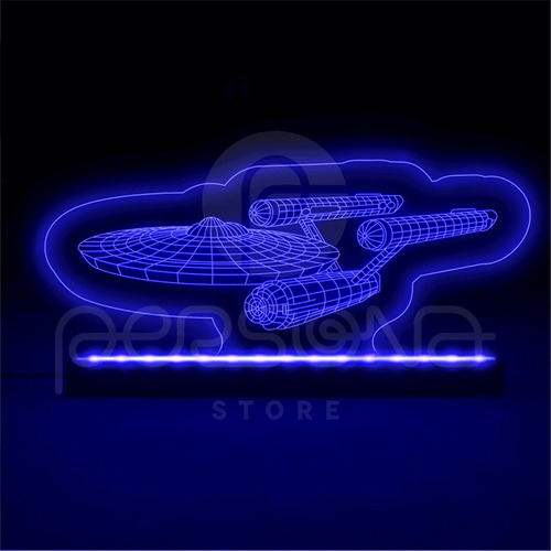 Luminaria Led - Nave Enterprise Azul