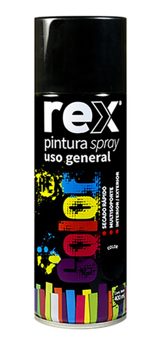 Pintura Rex Uso General Negro Brillante  400ml