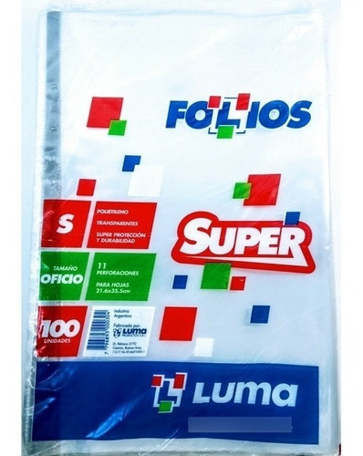 Folio Borde Gris Luma Oficio Super X100 Unidades 1º Calida
