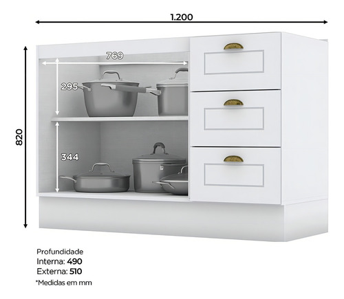 Cocina compacta Emily de 3 piezas con torre caliente