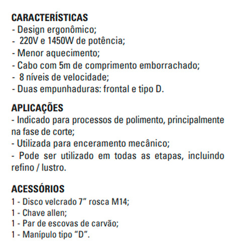 Sigma Politriz 7 Pol 1450w Ajuste Preciso Velocidade