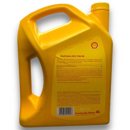 Aceite 15w40 Mineral Shell Helix Hx5 Lubricante Para Motores Nafta Diesel Gnc