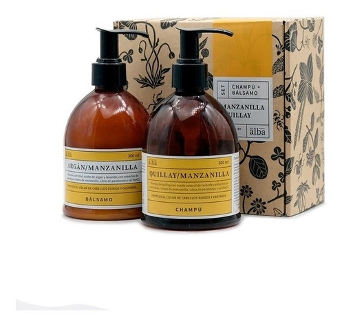 Imagen 1 de 3 de Champu + Balsamo Manzanilla Quillay 2pack - Del Alba